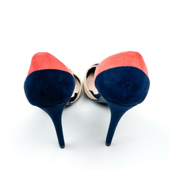 Zara D’orsay Color Block Tri Color Suede Pump Heel Size 41 - Picture 7 of 12